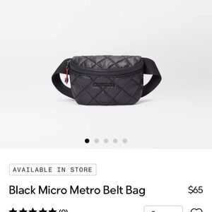 MZ Wallace Quilted Black Micro Belt Bag